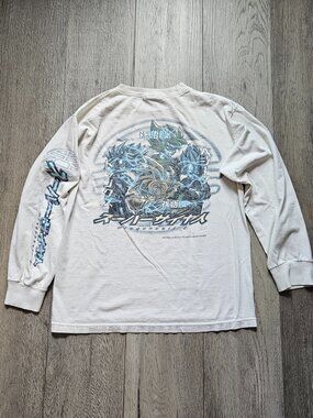 Vintage 2001 Dragon Ball Z Super Saiyans Long Sleeve Shirt Medium White Y2K Anim